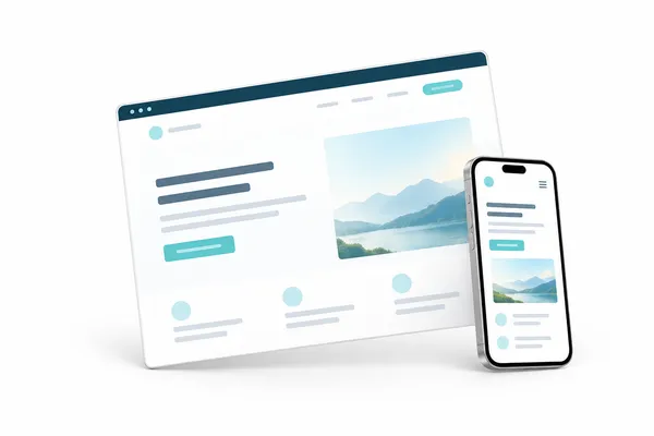 WebサイトをPCとスマートフォンに表示したイメージ