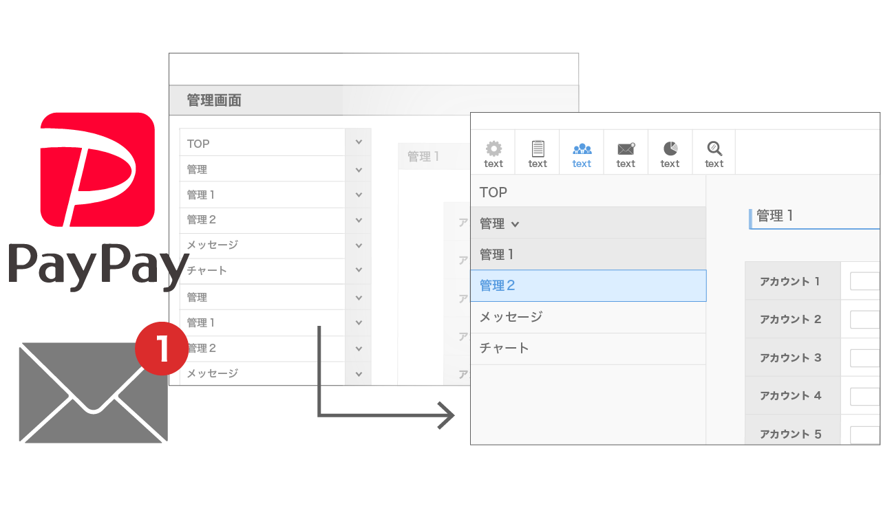 恋愛シミュレーションゲームの管理画面を表すデザインイメージ