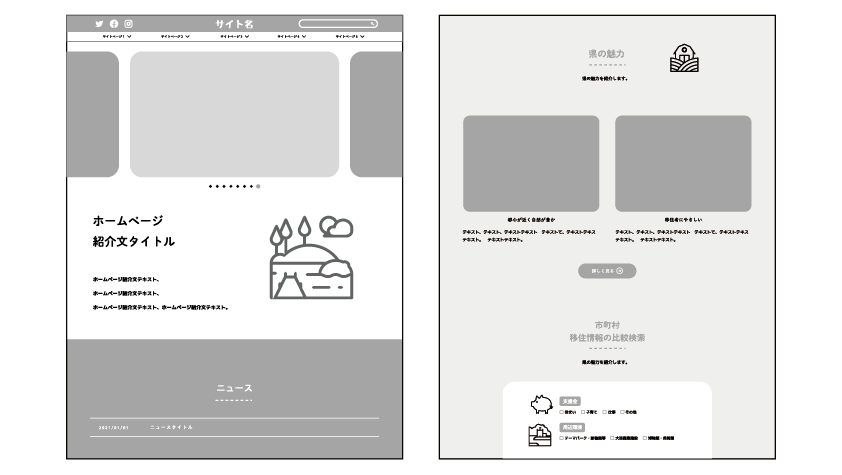 県サイトの構成を表すデザインイメージ